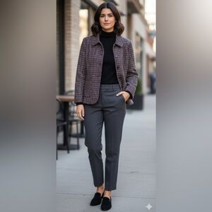 Y2k 90.s Vintage  Women's Tweed Blazer in Brown